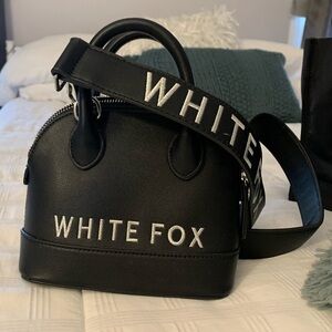 White fox cross body bag
